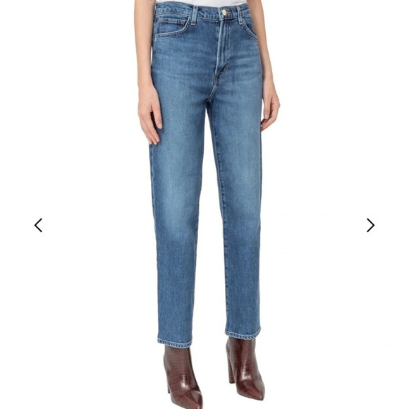 J BRAND Sz 32 Teagan High Rise Straight Leg Mid Wash Jeans - Picture 1 of 12